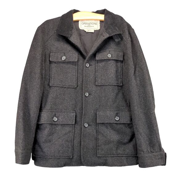 Operations for Levi Strauss Men's Wool Blend Jacket Size M Gray Flap Pockets - Picture 1 of 13